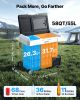 Car Refrigerator, DC 12/24V AC100-240V Compressor Electric Cooler, -4°F to 68°F Truck Refrigerator with APP Control, Wheels & Dual Zone