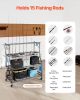 Fishing Rod Holder for 15-Rods, Mobile Fishing Pole Rack Cart with Wheels, Fish Gear Equipment Organizer for Garage Home Indoor Use