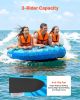 Towable Tubes for Boating, 3-Rider Inflatable Boat Tubes and Towables, 510lbs Capacity Water Sport Tube for Boat to Pull - with Anti-Slip Pad