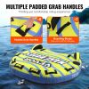 Towable Tube for Boating, 1-3 Riders Inflatable Towable Tube with Bumper Fins, 510 lbs Water Sport Towable Tubes for Boats to Pull, Full Nylon Cover