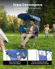 Camping Chair with Canopy Shade, Folding Beach Chair with Canopy & Magazine Pocket, 2 Cup Holders, 330 lbs Heavy Duty Support, Carry Bags for Outdoor