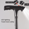 Camping Hiking Walking Stick 5 Level Height Adjustable Folding Walking Cane with LED Light And Alarm