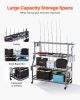 Fishing Rod Holder for 15-Rods, Mobile Fishing Pole Rack Cart with Wheels, Fish Gear Equipment Organizer for Garage Home Indoor Use
