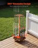 Fishing Rod Holders for 16 Fishing Poles, 360° Rotating Wood Fishing Rods Rack for Garage Organization and Storage, Floor Stand Space-Saving Equipment